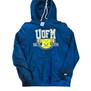 University of Michigan Wolverines Russell Athletic Hoodie UofM Hail to Victors S